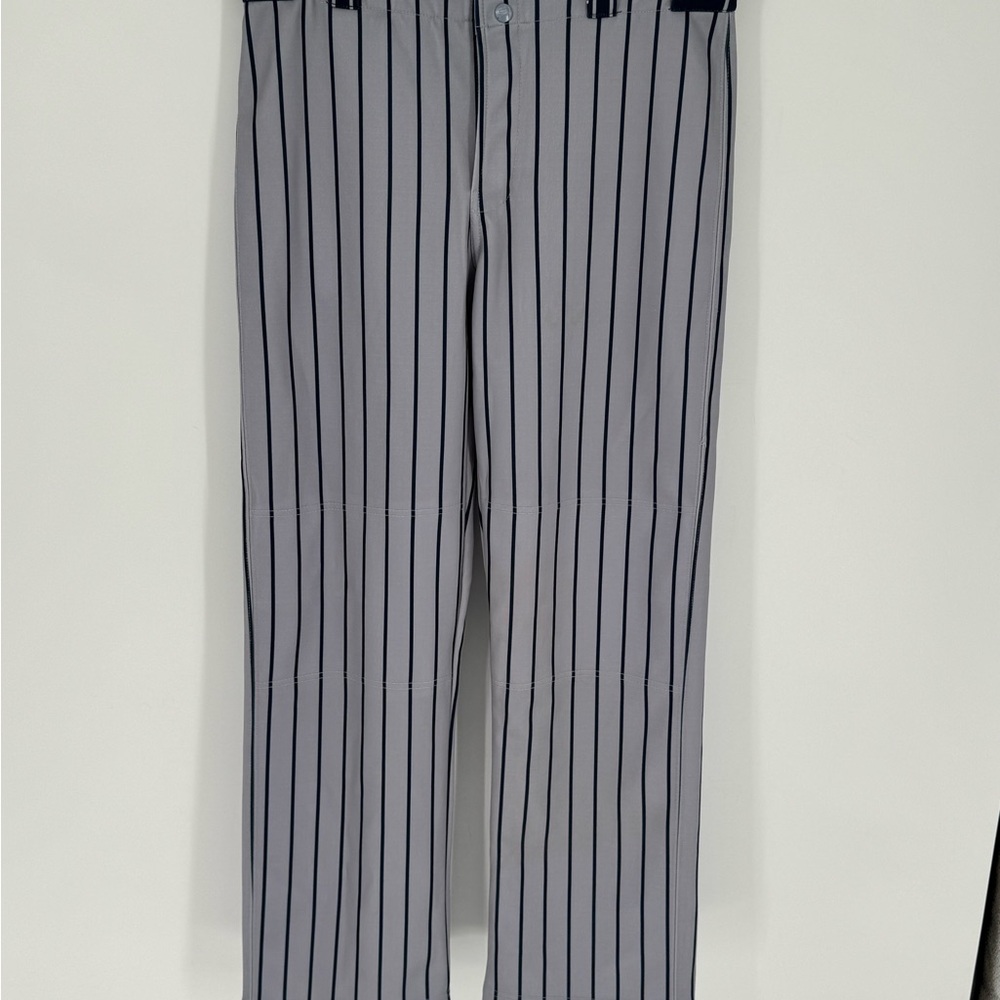 Berserk Athletics Men's Baseball/Softball Pants Grey with Blue Stripe 32x30 A9